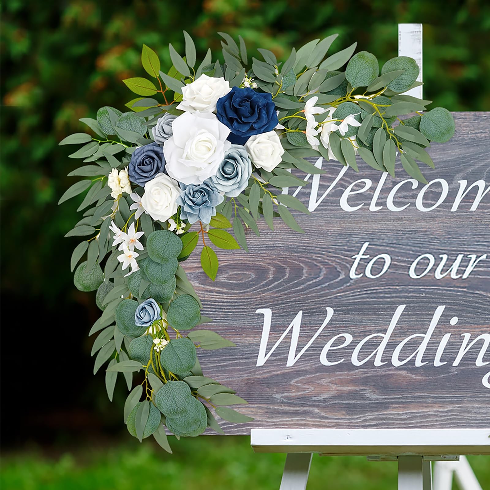 Wedding Arch Flowers (Pack of 2), Artificial Dusty Blue Flowers Faux Flower S…