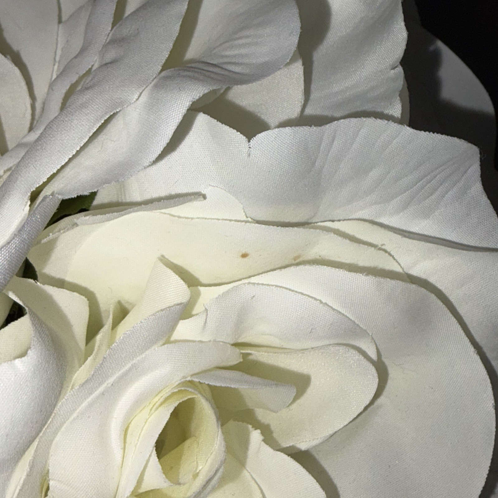 Gardeners Eden Faux White Rose Floral Arrangement in Silver Bowl Centerpiece 8×8