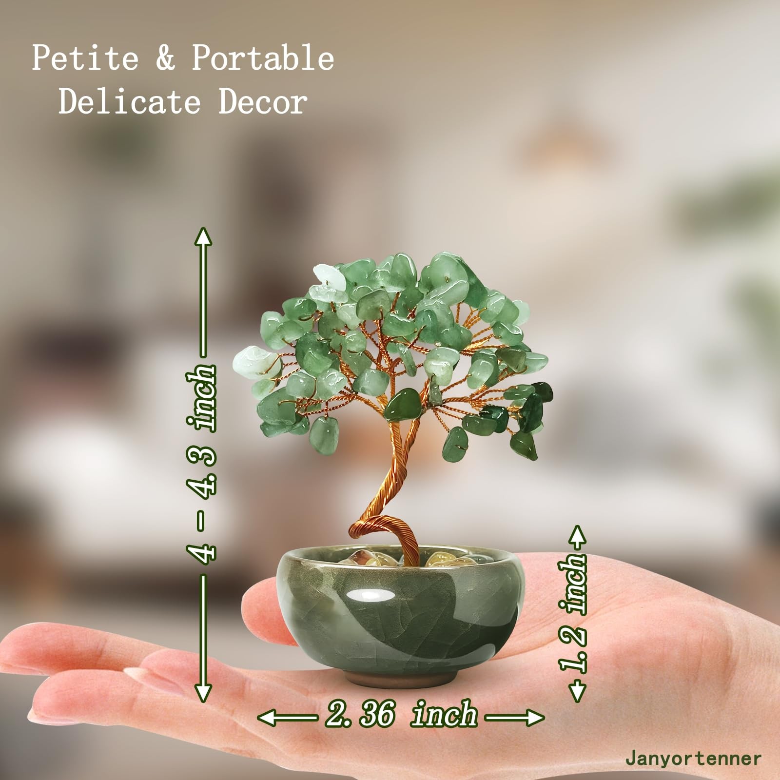 Green Aventurine Crystal Tree,Harmony Office Desk Home Decor,Vitality Gift wi…
