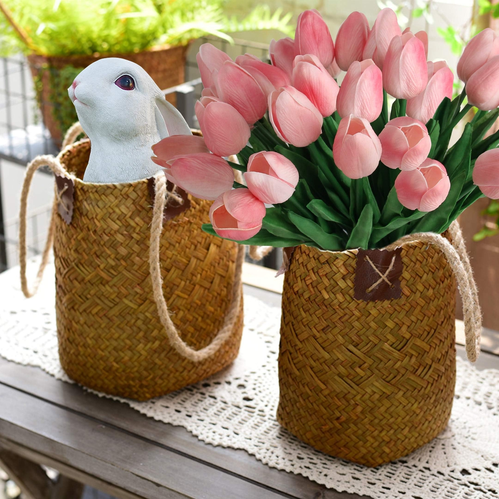 30 Pcs Artificial Tulips Flowers Fake Tulip Stems for Wedding Bouquet Party