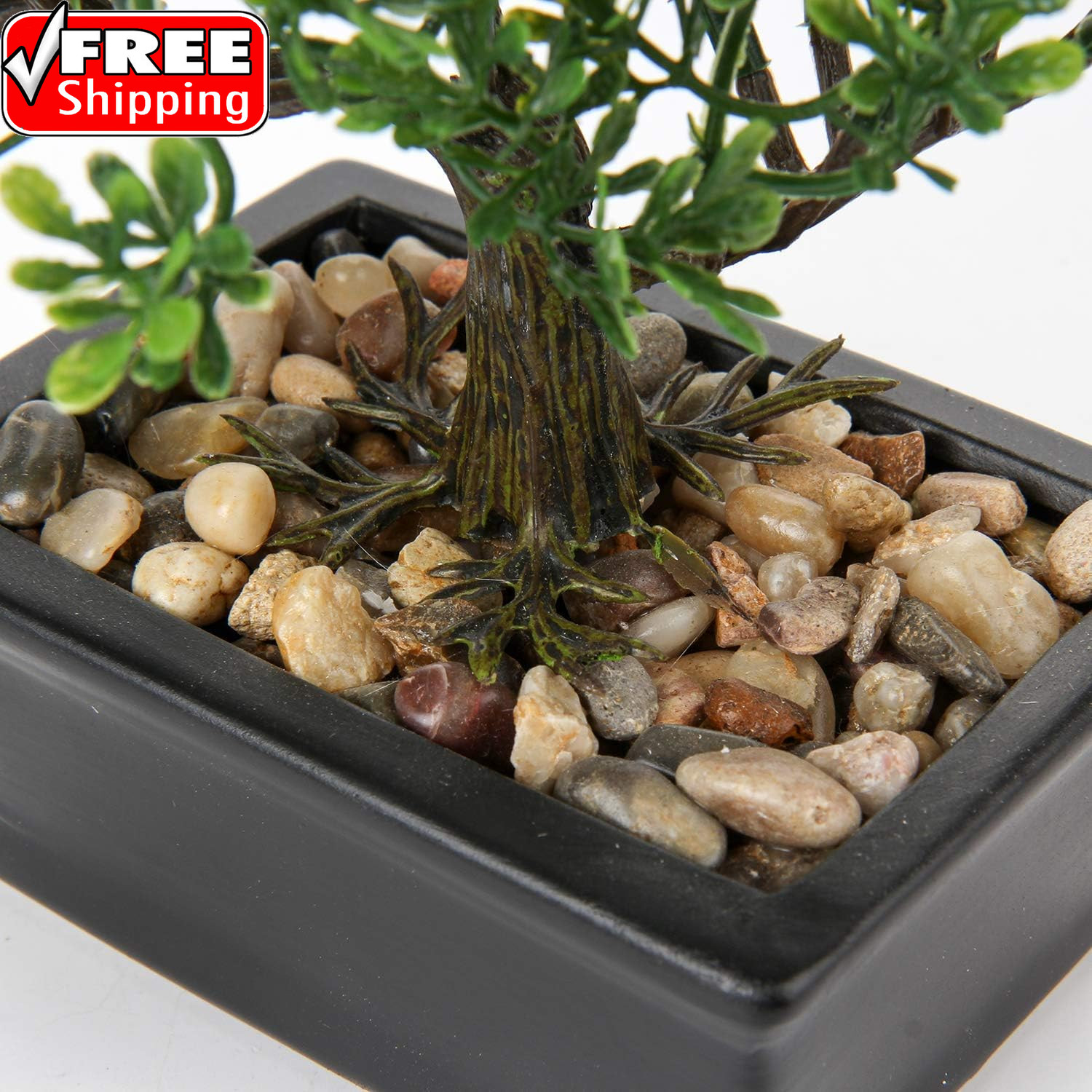 Artificial Bonsai Tree Juniper Faux Plants Indoor Small Fake Plants Decor with C