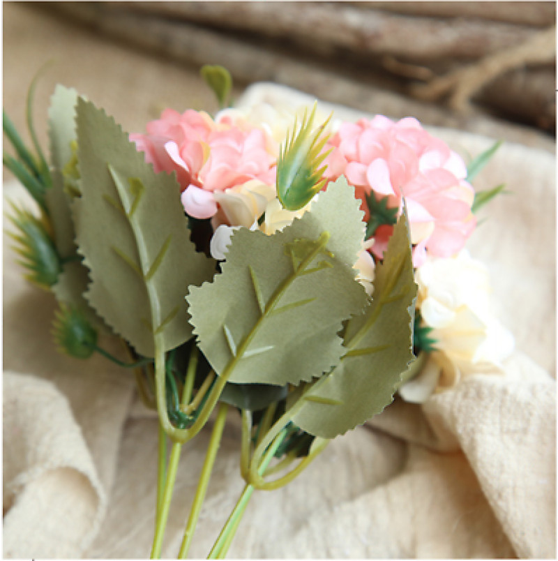 Artificial Hydrangea Flowers 10 Heads Silk Bouquet for Home Wedding Decor