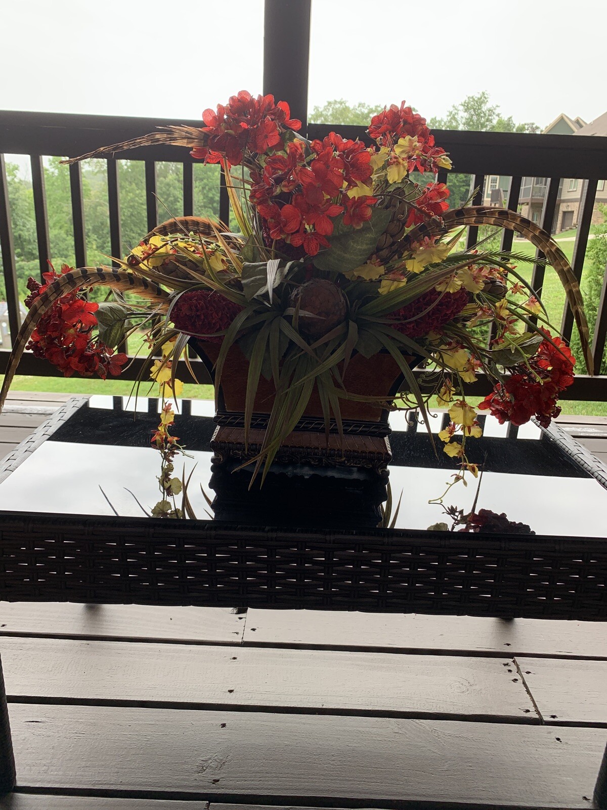 Artificial Fake Floral Plastic Variety Flower Twig Basket Plant Home Decoration