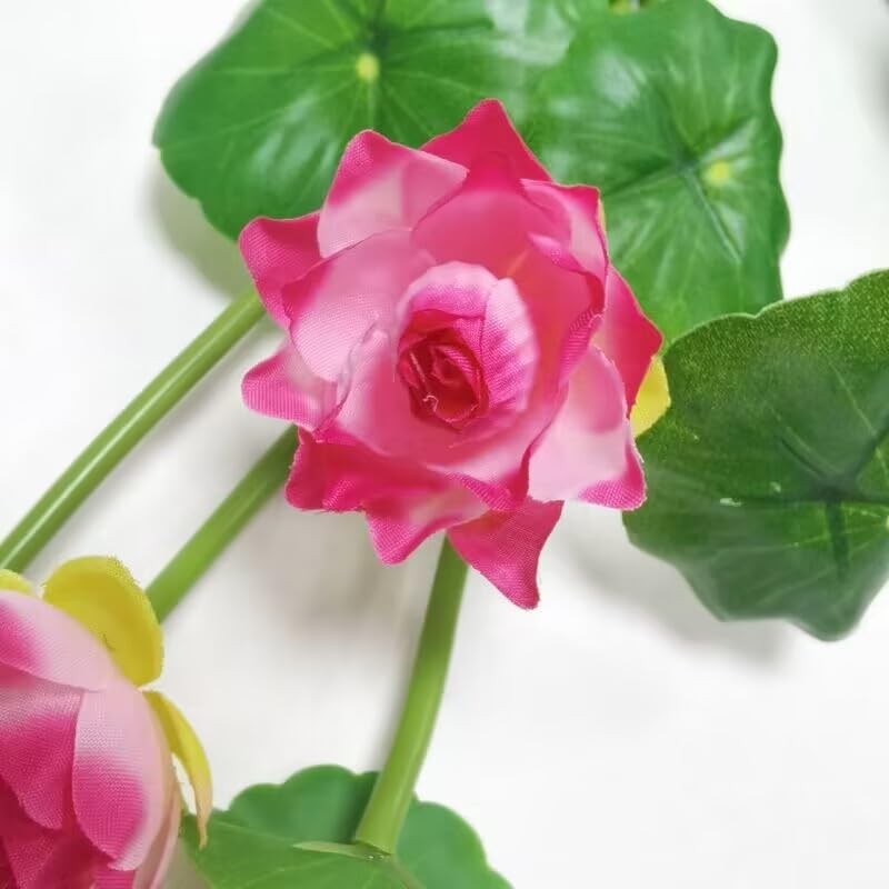 3PCS Red Artificial Water Lily Flowers 10″ Floating Silk Lotus for Pond Fish