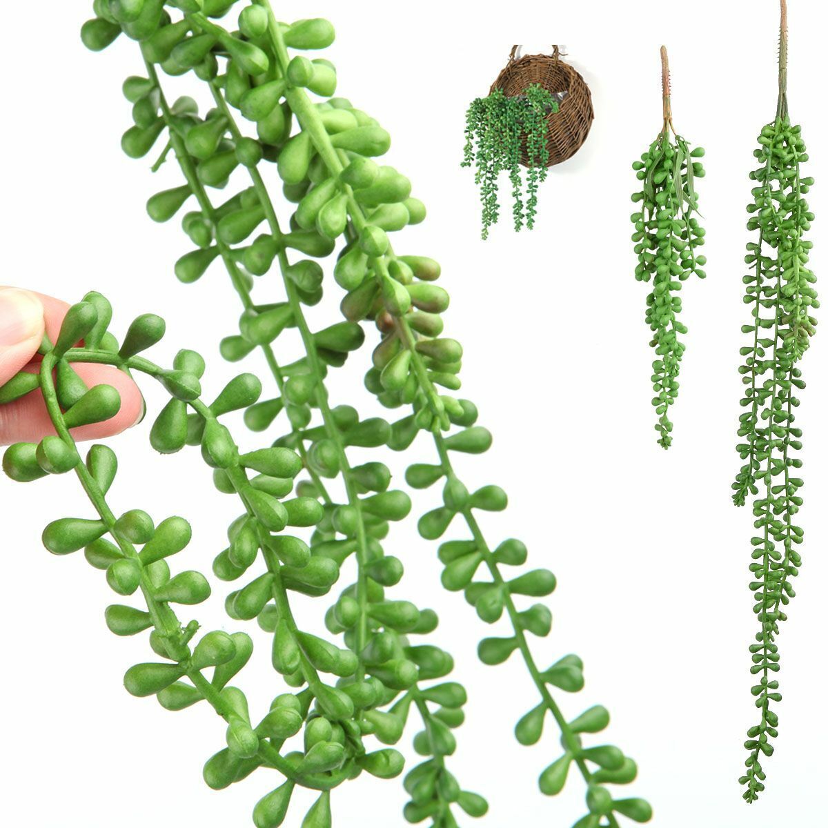 24inch Artificial Hanging Plant Fake Vine Succulents String of Pearls Home Decor