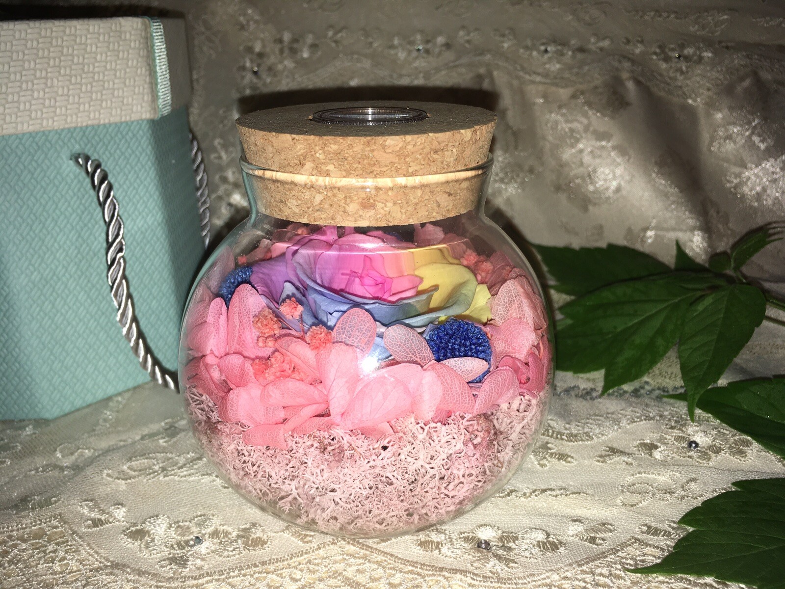 Sanran Forever Eternal Real Preserved Rose With Led Mood Light Valentine Gift