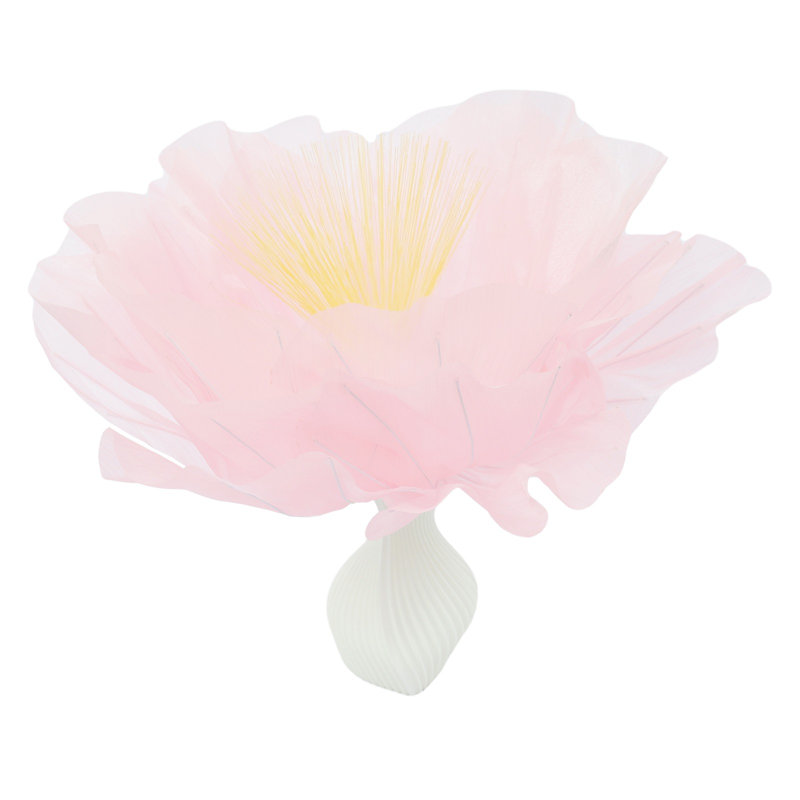 Desktop Pink Organza Artificial Flower With Vase Atmosphere Lamp Ornament