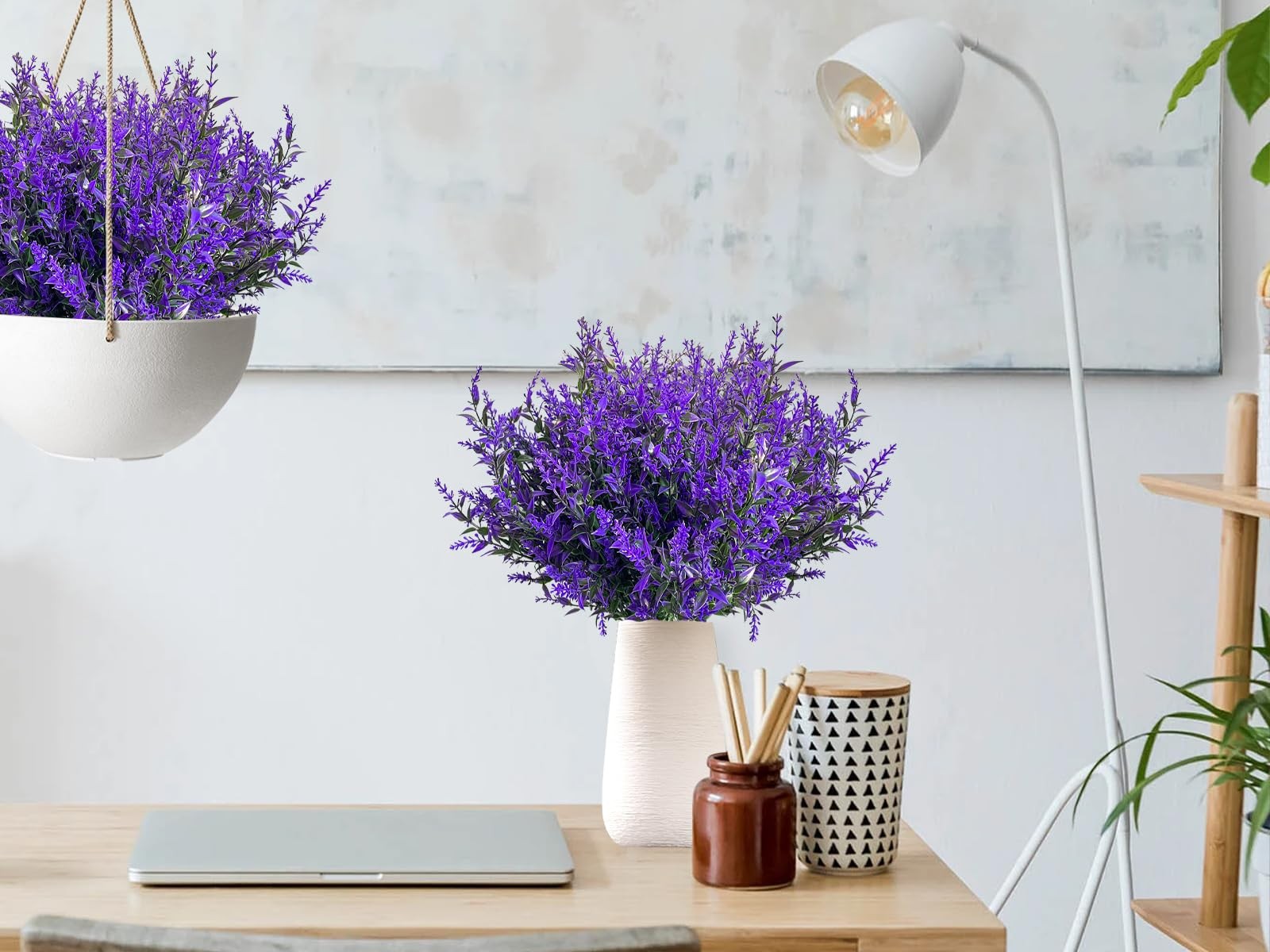 Artificial Lavender Flowers 10 Bundles Fake Outdoor Flowers UV Resistant No F…