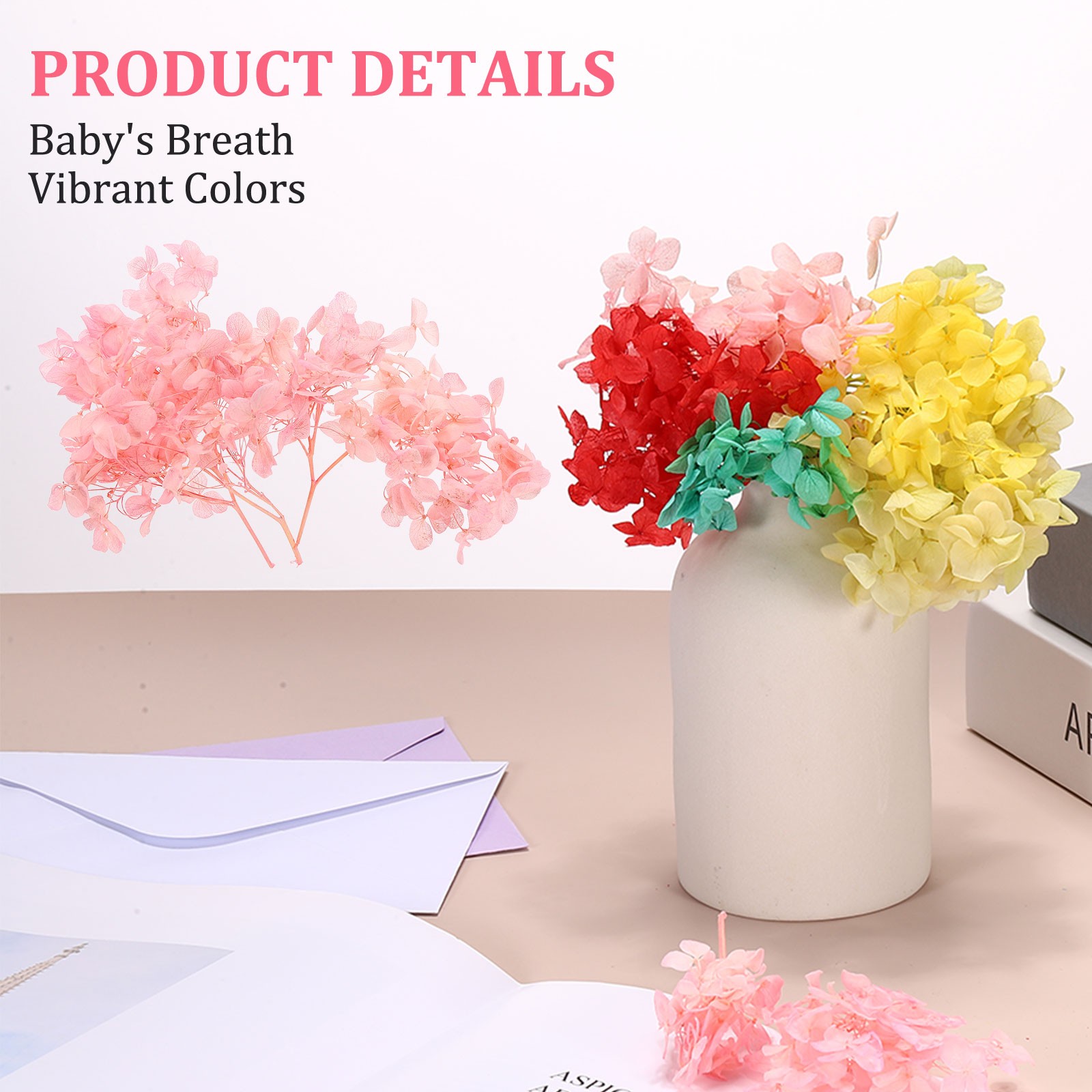 10g Mini Dried Hydrangea Flower Natural Pressed Flower Real Hydrangeas Pink
