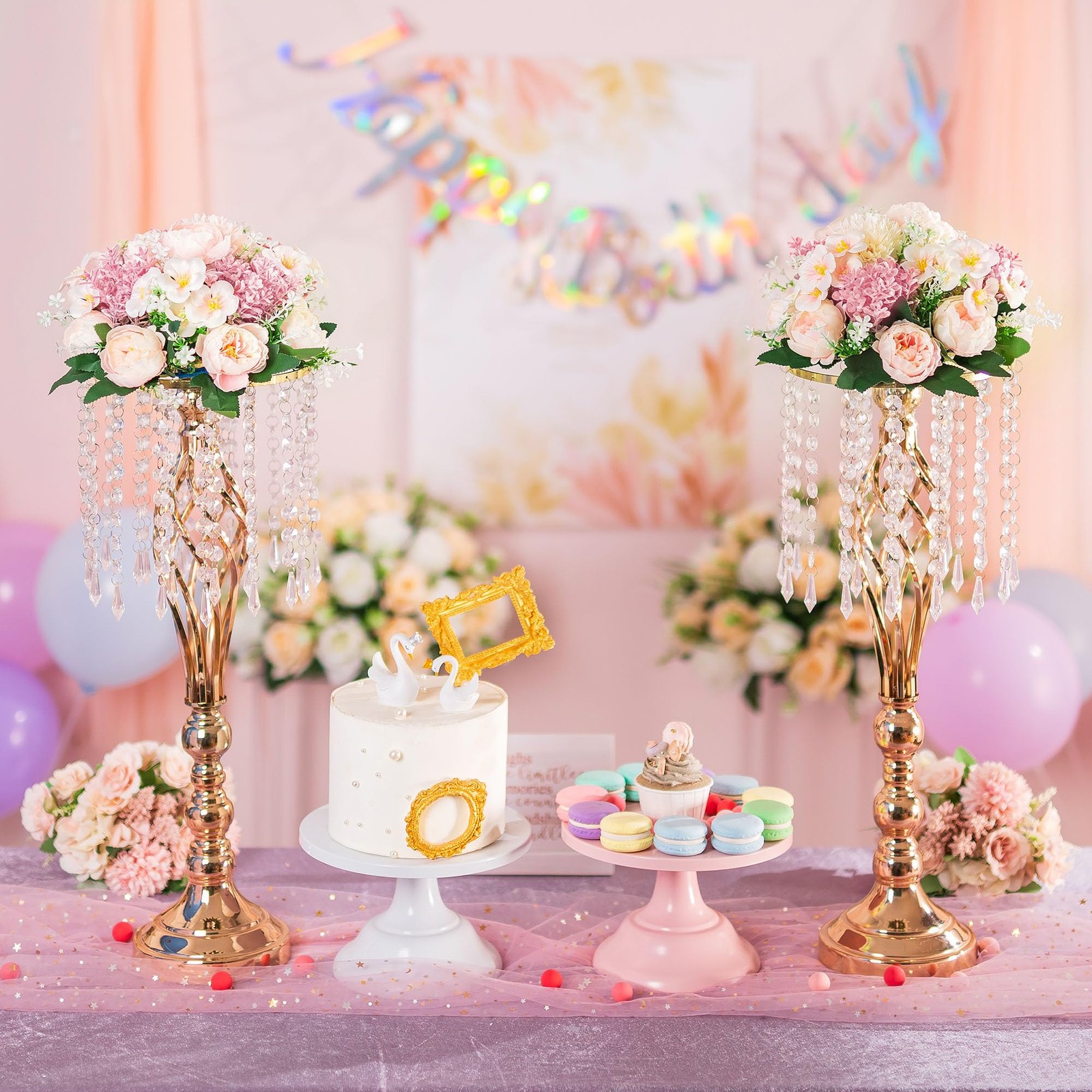 Inweder Flower Balls Centerpieces for Tables: 10 PCS Pink Flowers for Centerp…