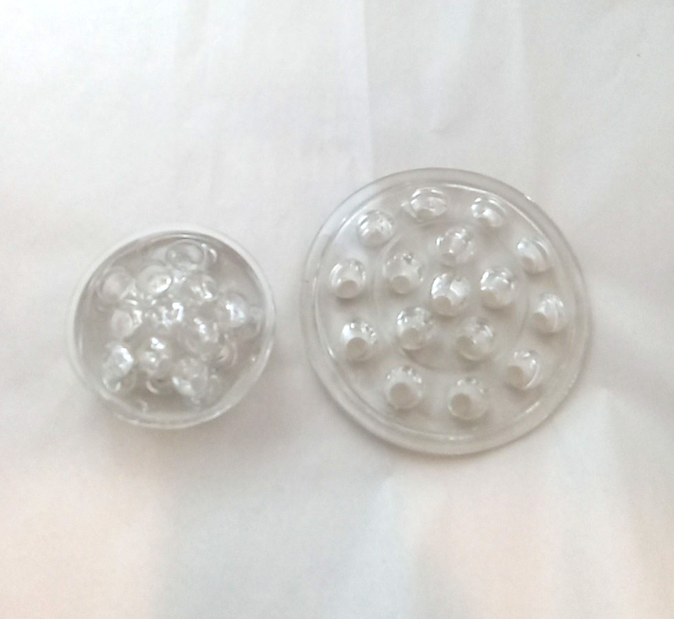Flower Frog Floral Arrangements Clear Glass 3.25″ 11 hole – 5″ 16 hole Lot of 2