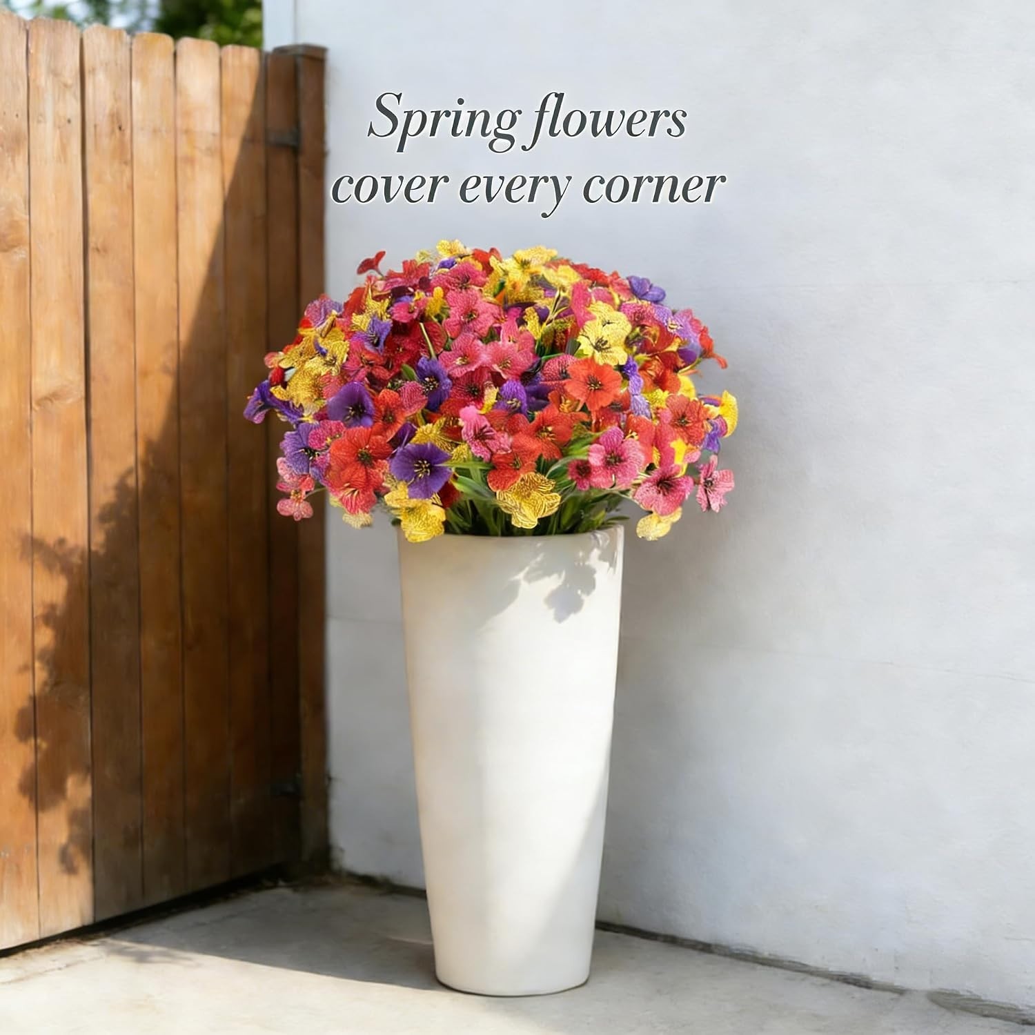 Stylish 16 Bundles of UV Protected Artificial Flowers for Garden & Home Décor