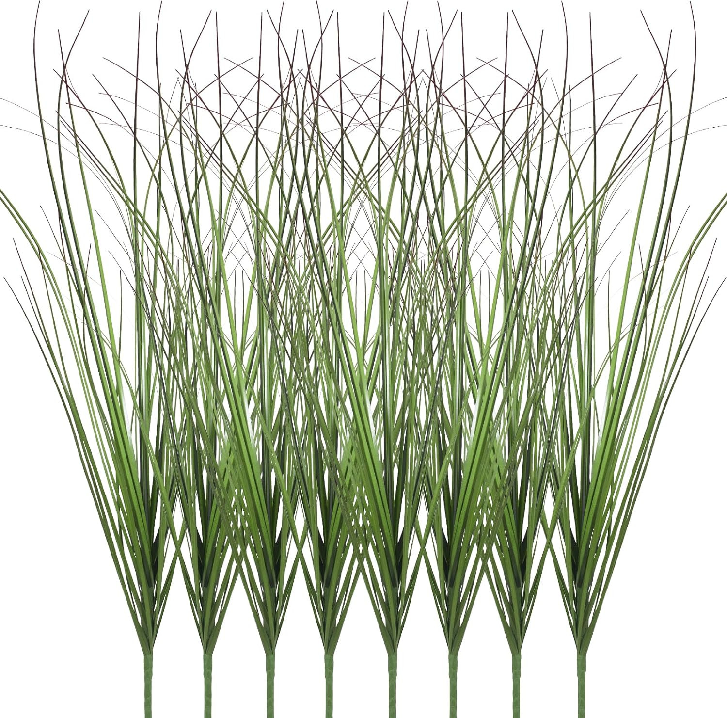 8 Bundles Artificial Plants Onion Grass Outdoor 17 Inch Tall Fake Shrubs Wheat G