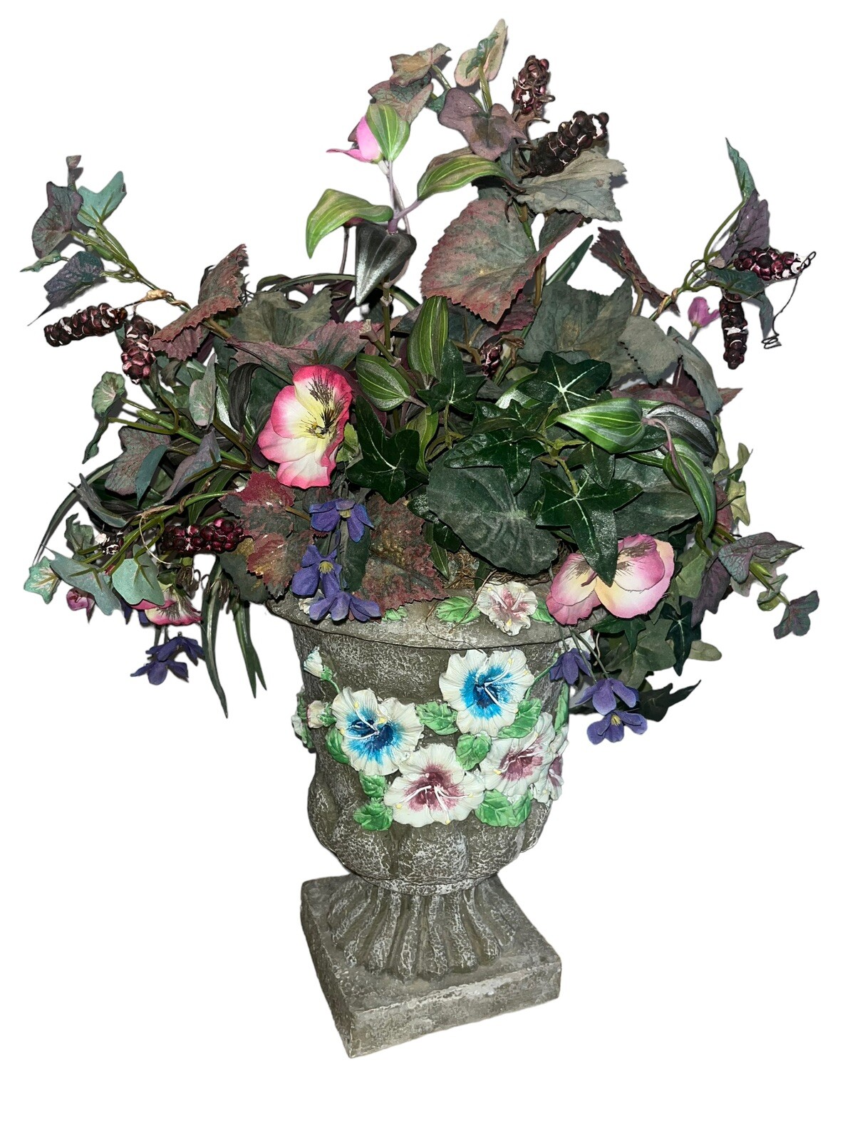 Decorative Planter Faux Greenery Floral Home Decor Large Sized