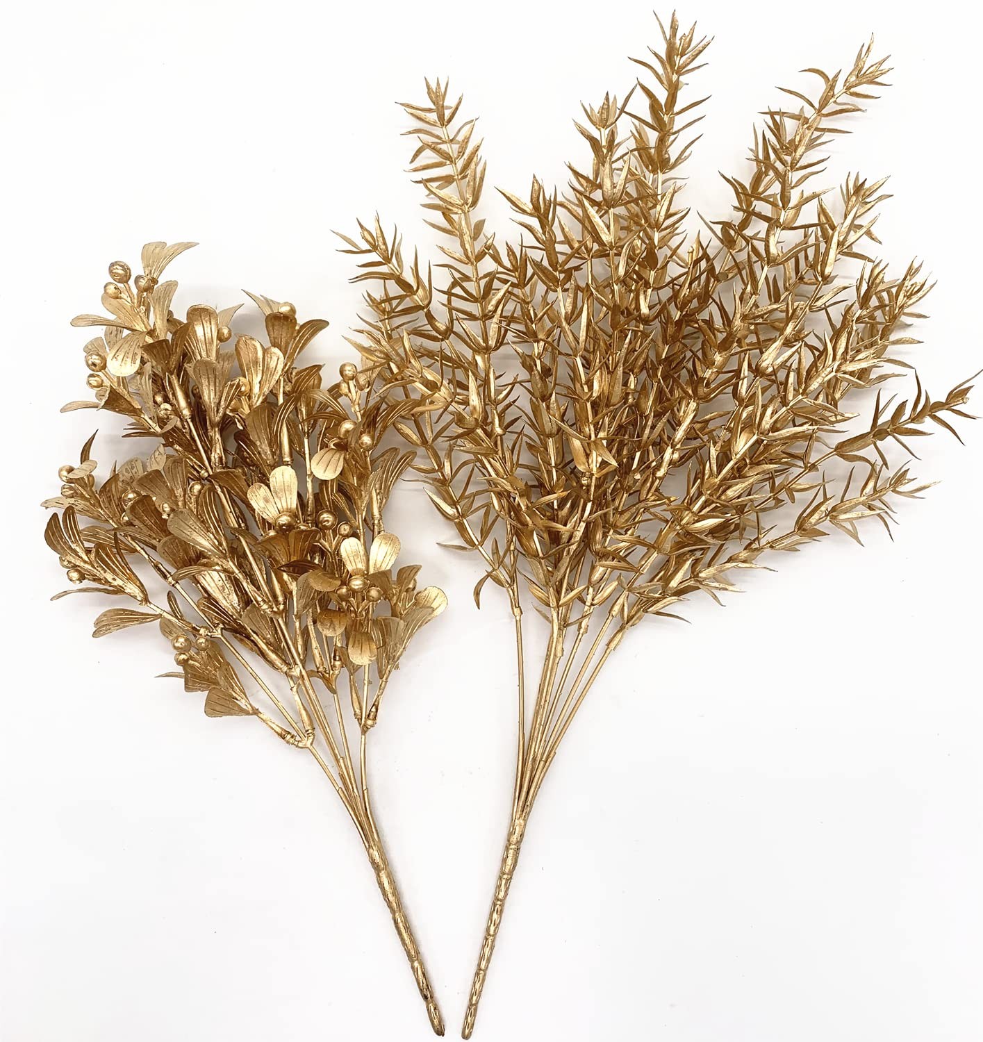 Gold Decorations Artificial Plants, CATTREE Golden Berry Leaves Fake Simulation