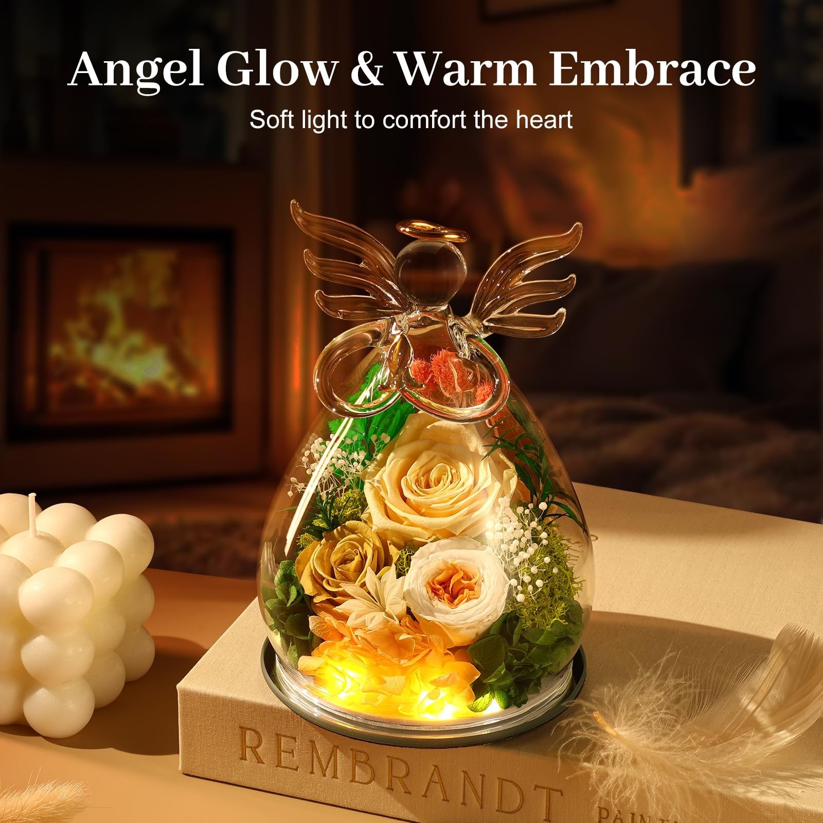Eternal Preserved Rose in Glass – Fresh Forever Flower Gift for Women, Mom, Gran