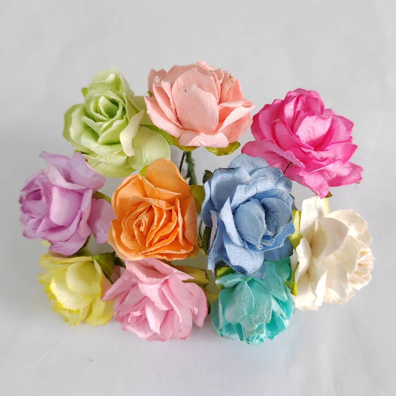 50 Mix Sweety Color Artificial Flowers Rose Flower Paper Flower size 30-35 mm