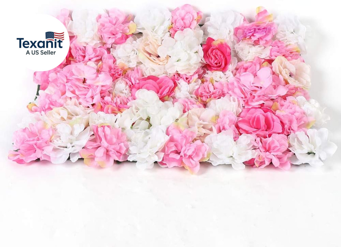 8X Artificial Rose Flower Wall Panels Artificial Silk Wedding Decor Party Home A