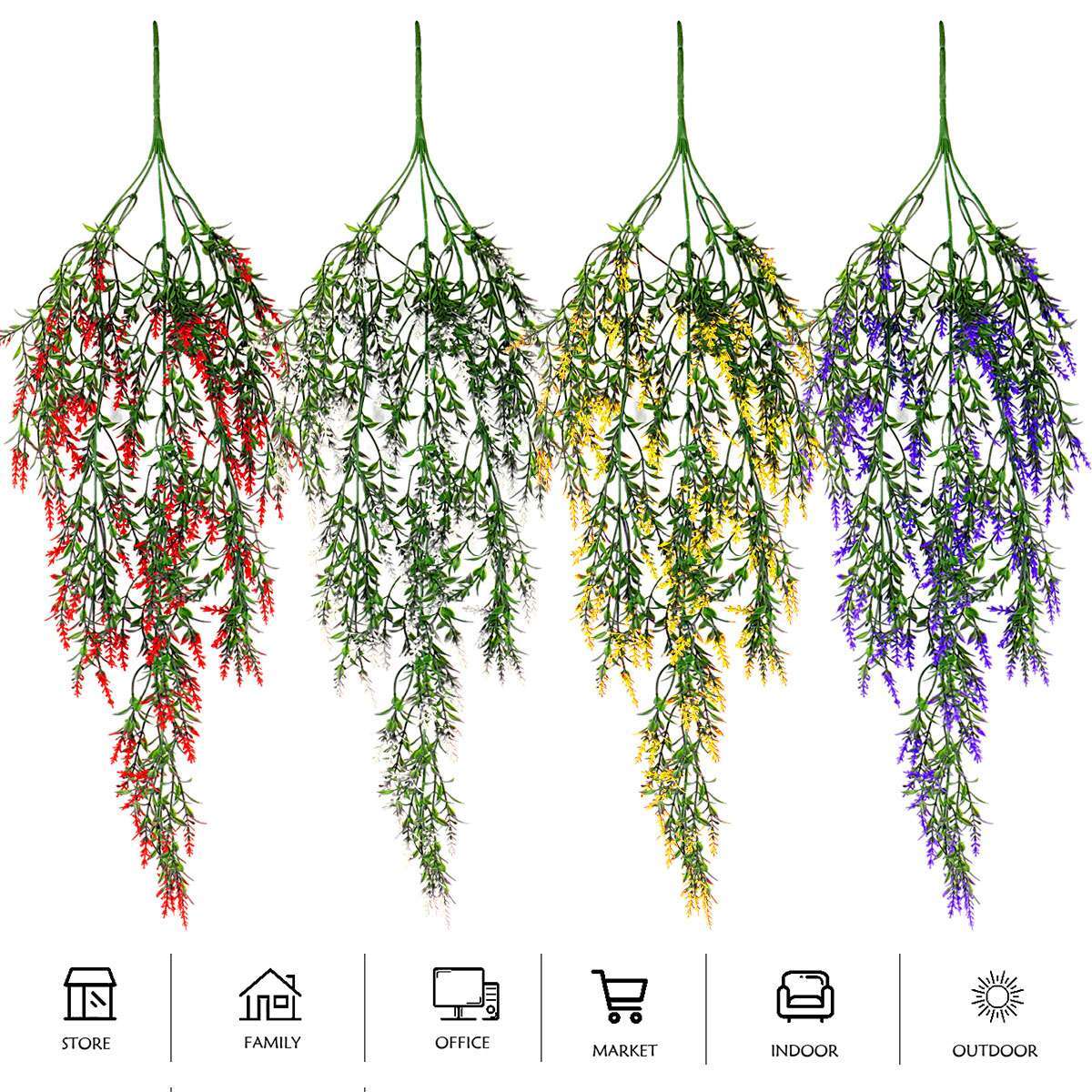 Artificial Wisteria Vine Garland Fake Flower Plants Garden Wedding Hanging Decor