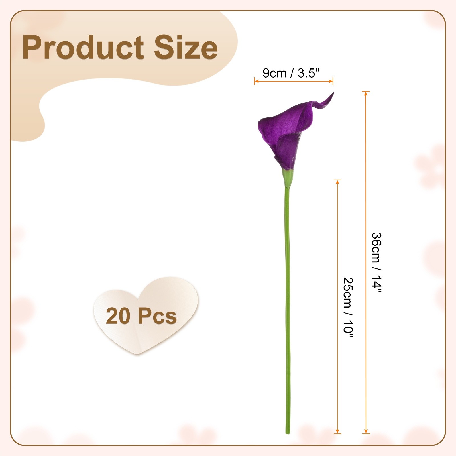 20pcs Artificial Calla Lily Fake Silk Flowers for Home Decor Dark Purple]