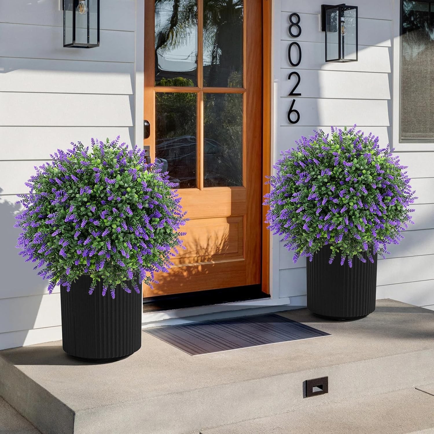 Set of 2 25″ Artificial Lavender Topiary Ball Tree