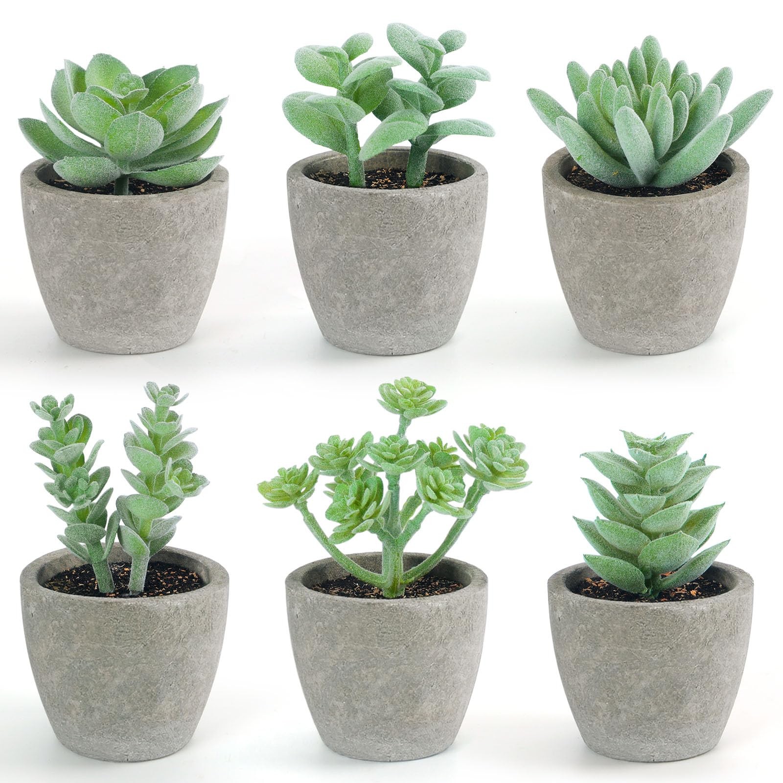 6PCS Small Fake Plants Artificial Succulents Plants for Home Office Bathroom …
