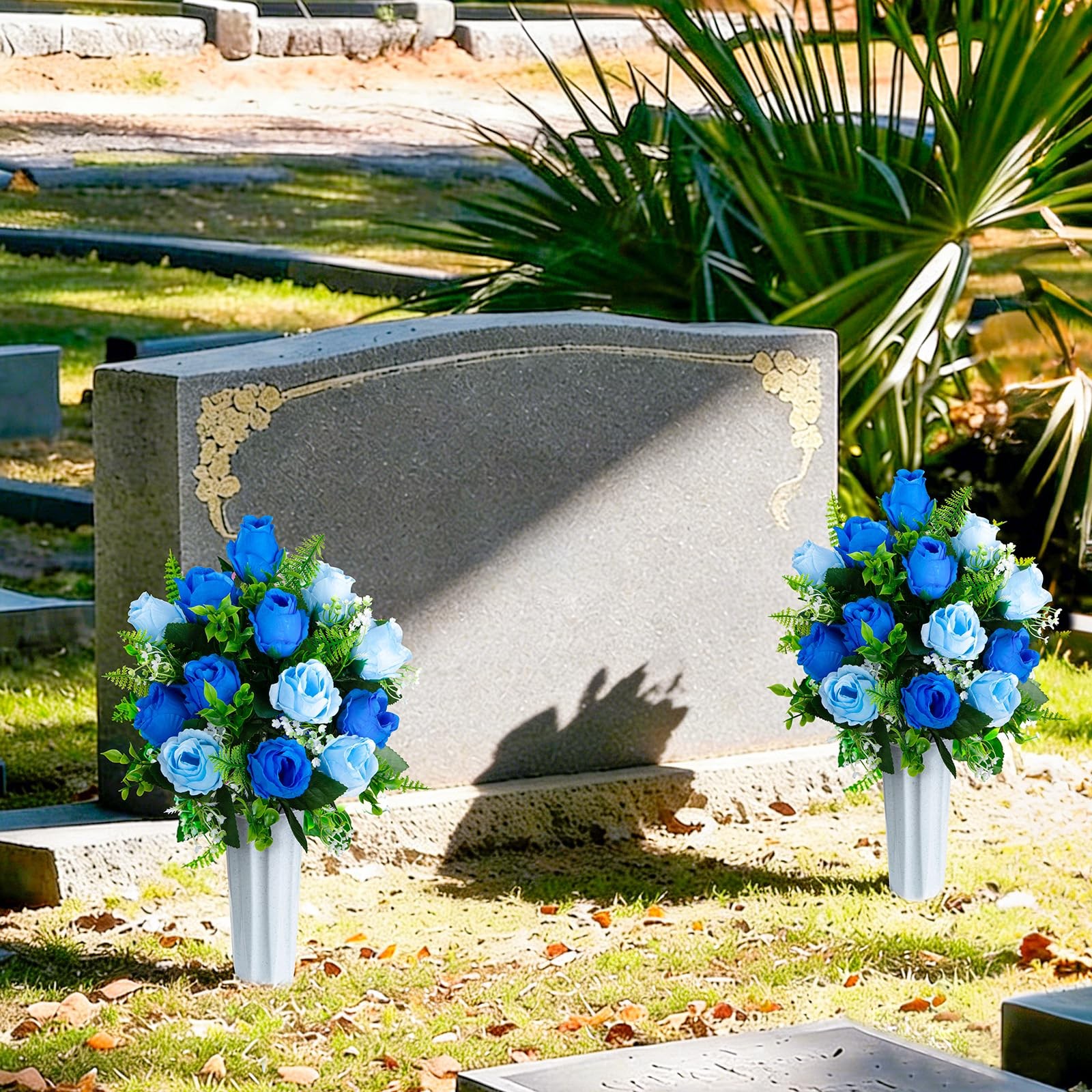 Artificial Cemetery Flowers for Grave Decorations, Artificial Memorial Roses …