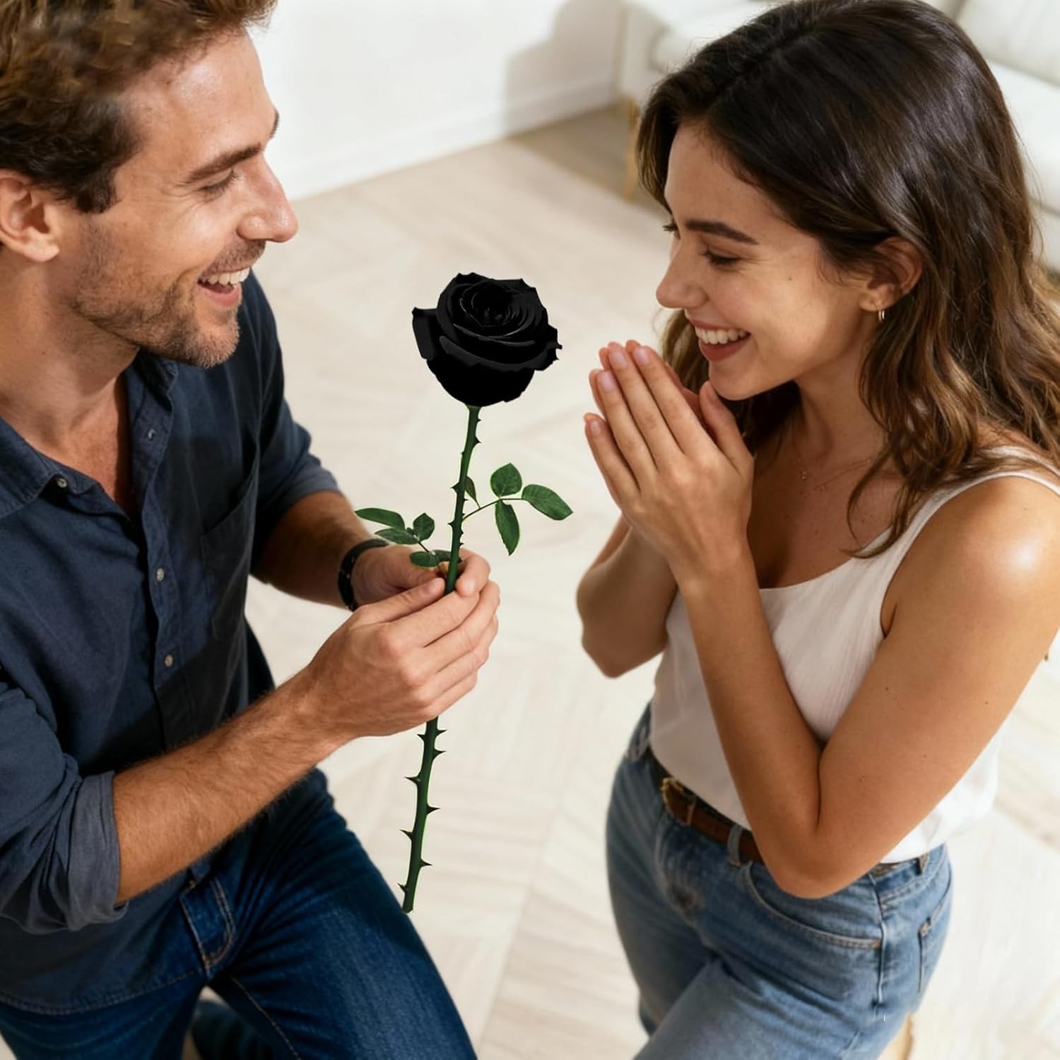Single Black Preserved Rose in Gift Box – Perfect Anniversary & Valentine’s Gift