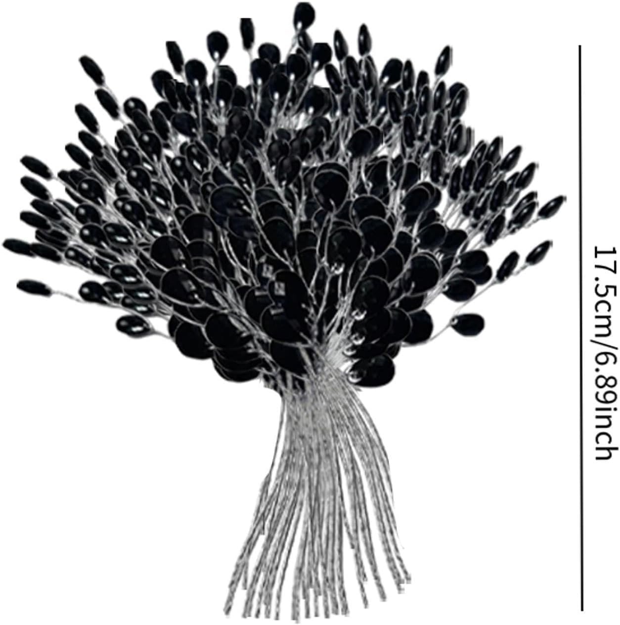 30 PCS Black Water Drops Artificial Acrylic Flower Pick Branches Plant Decor
