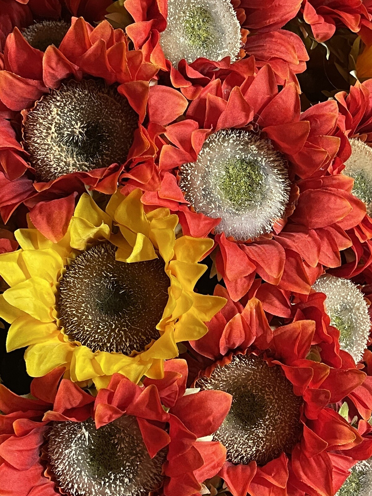 new artificial sunflower high quality silk dark orange & yellow available 