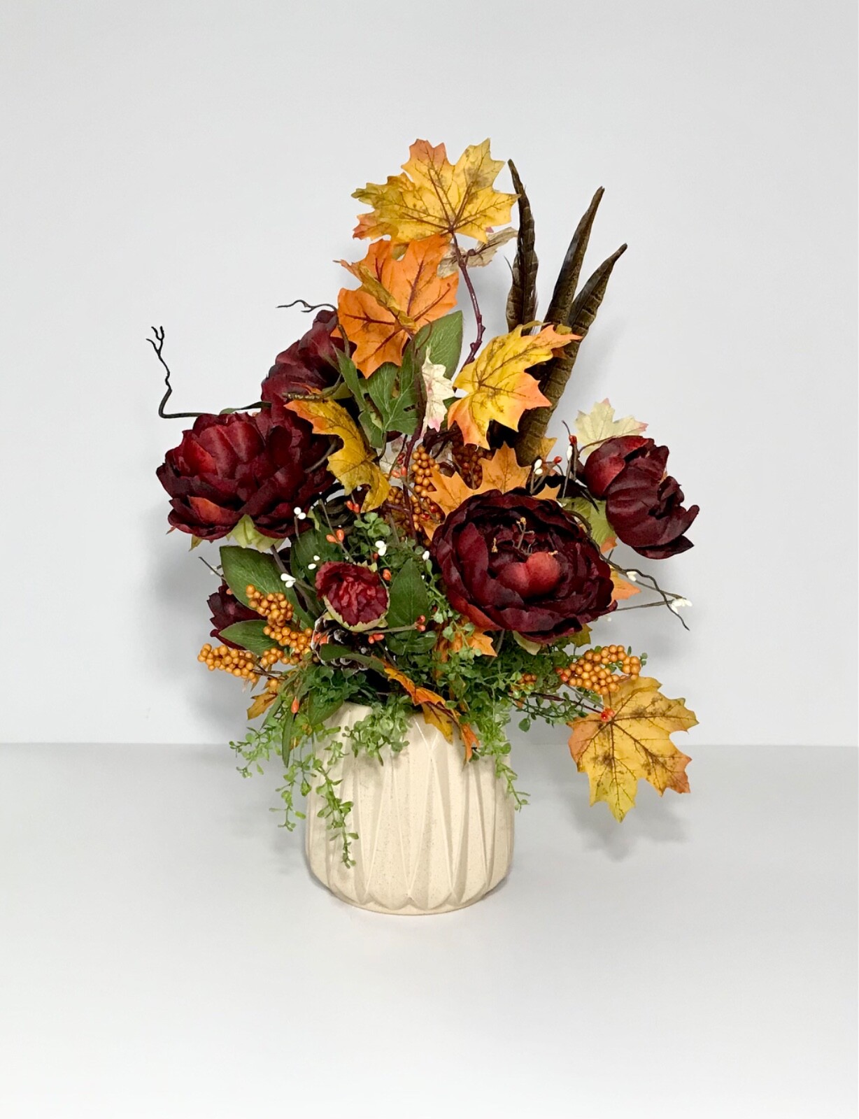 ELEGANT FLORAL ARRANGEMENT FALL HARVEST THANKSGIVING TABLE DECORATION GIFT NEW