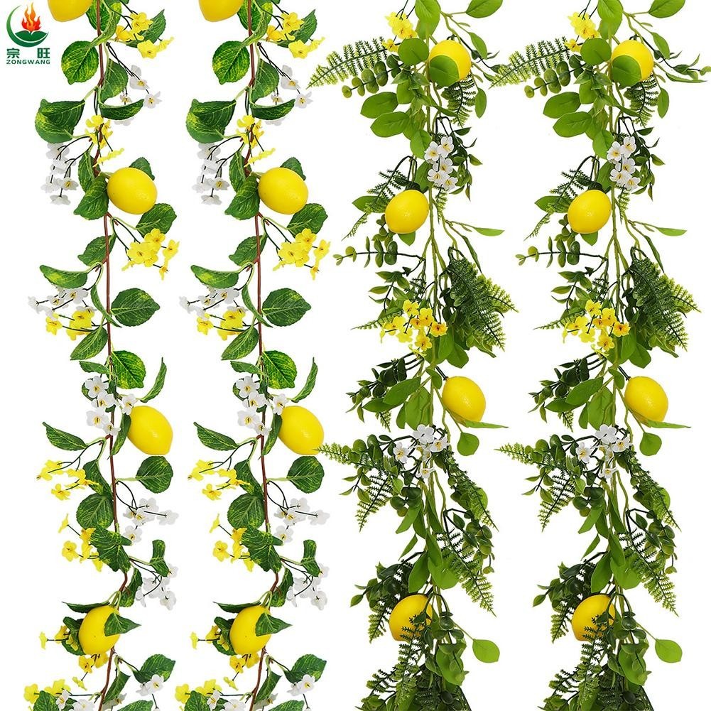 Elegant Silk Lemon Leaves Garland Create a Delightful in Any Room