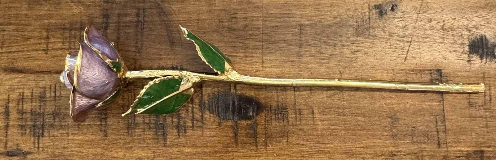 Rare Color: Purple Forever Rose Dipped in Gold