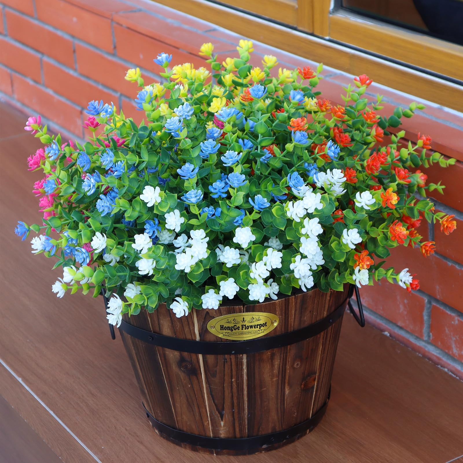 Best Artificial Flowers Outdoors, 12 Bundles Fake UV-Anti for Decoration Faux