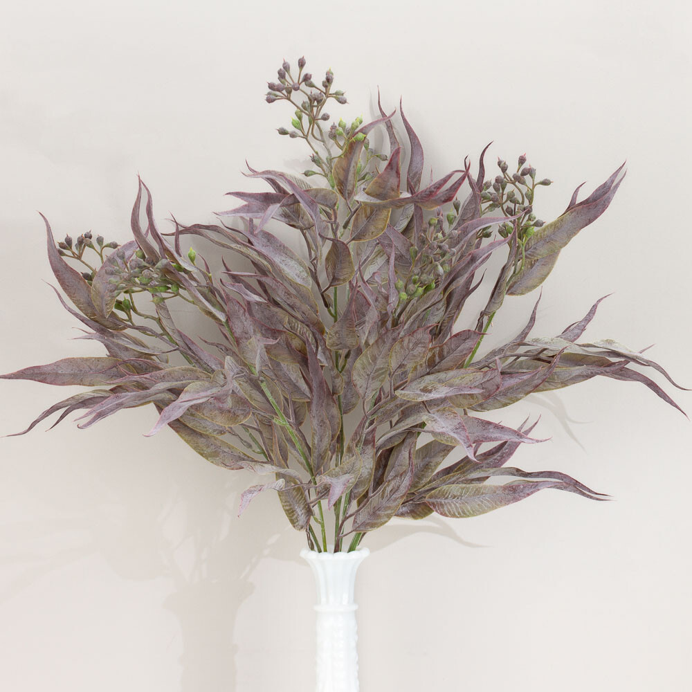 Artificial Dusty Purple Seeded Eucalyptus 14″ Indoor / Outdoor Bush