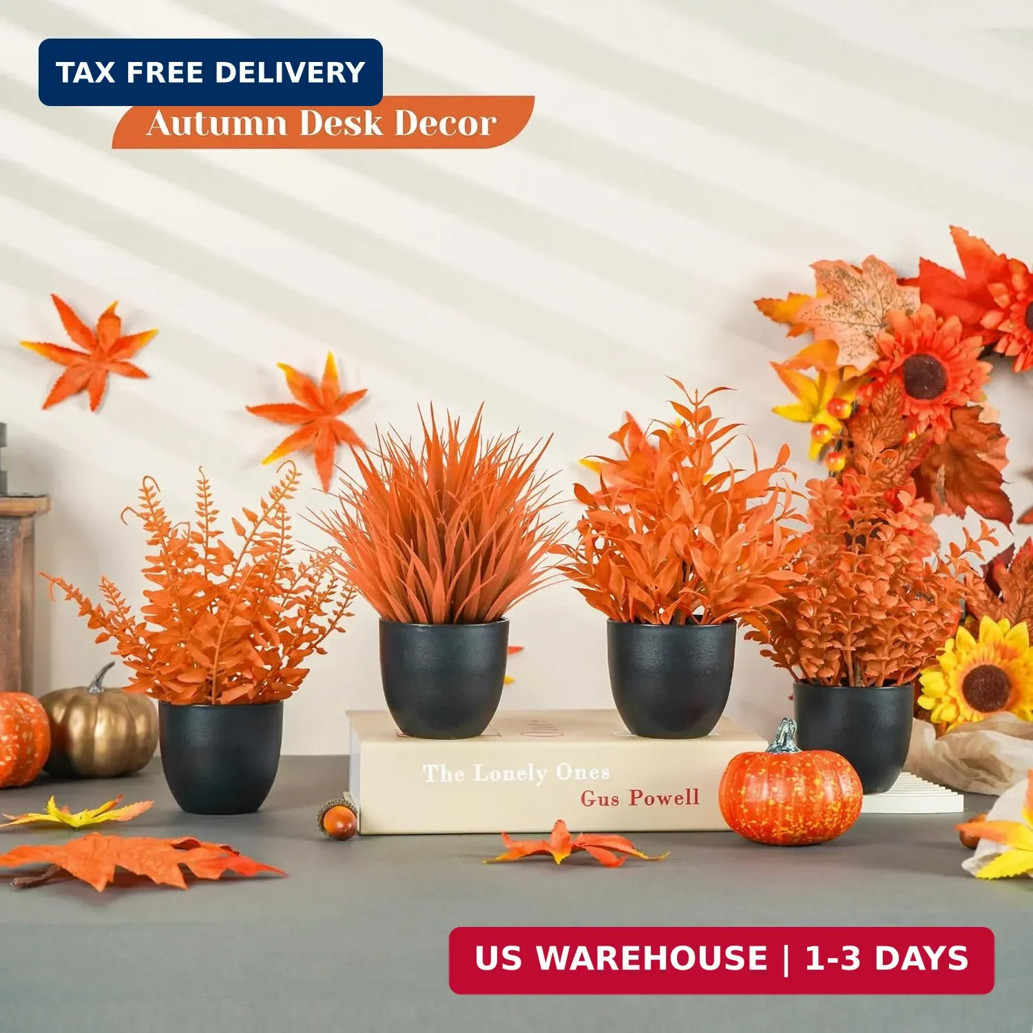 Der Rose Fall Fake Plants 4 Packs Artificial Plants Small Faux Plants Black Bath