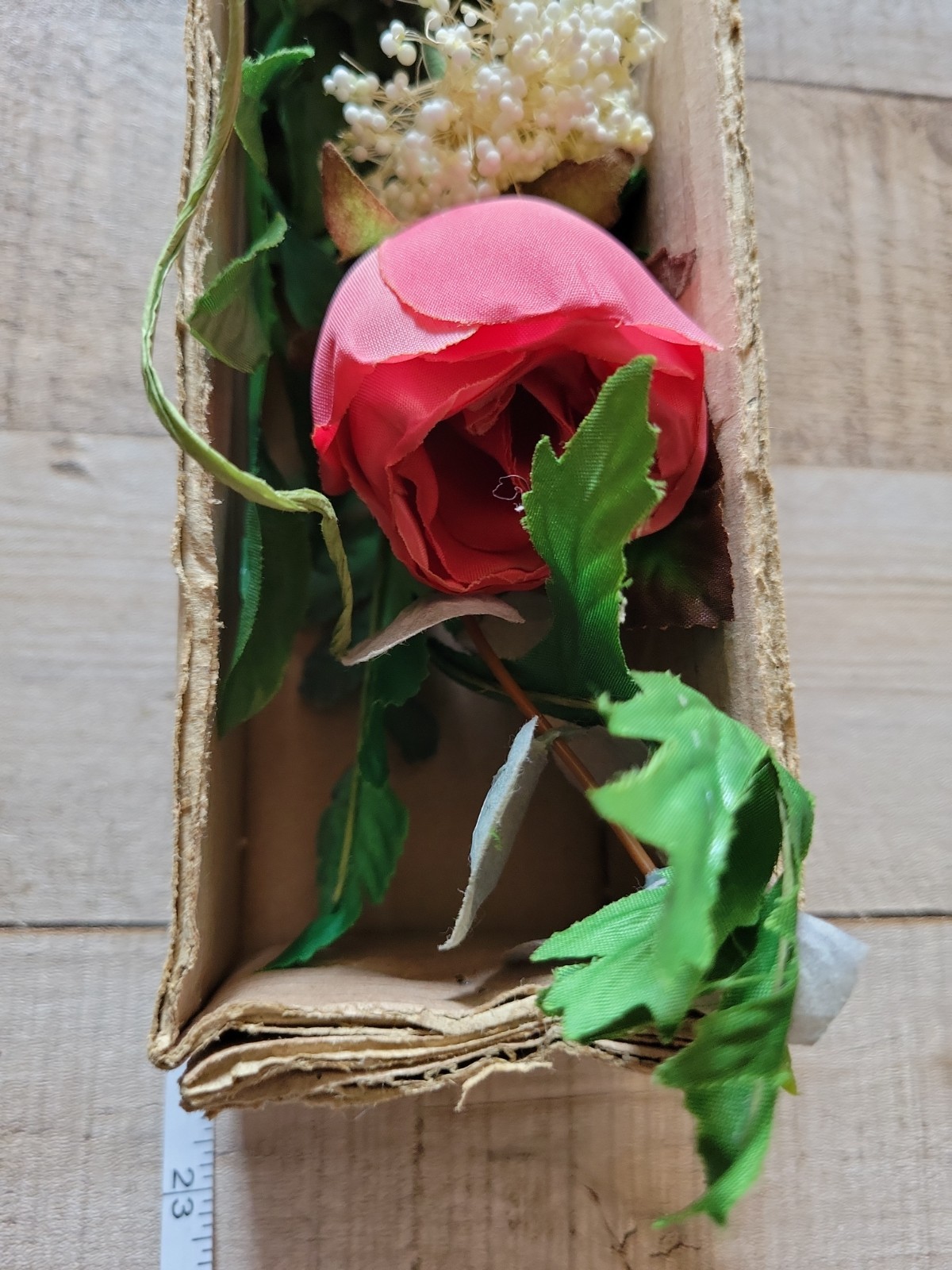 Home Interiors Pink Faux Silk Roses Swag Floral Bouquet New In Box Vintage Rose
