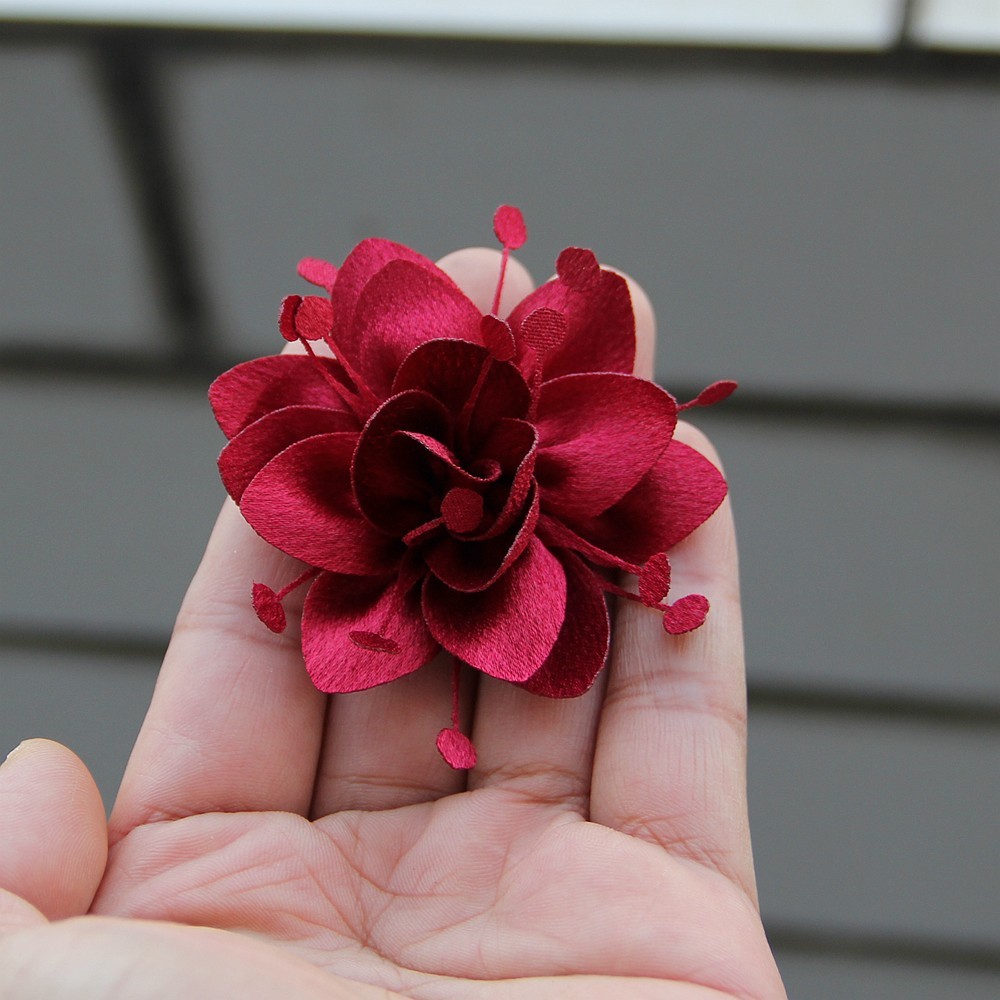 6cm Fabric 3D Chiffon Flower DIY Chiffon Artificial Flower Burnt Edge Handmade