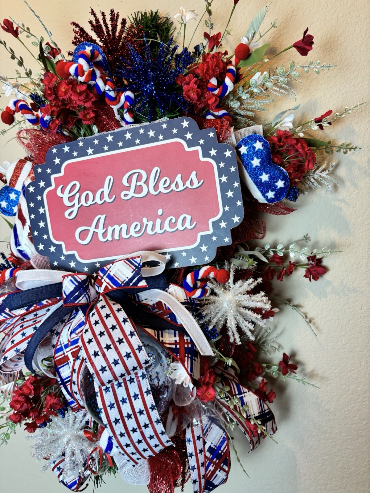 Patriotic wreath, American Flag Wreath, 4th Of July, Memorial Day, Military