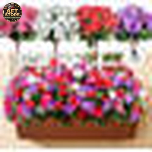 Primrue 8 Bundles Faux Silk Impatiens Flowers – Red, White, Purple