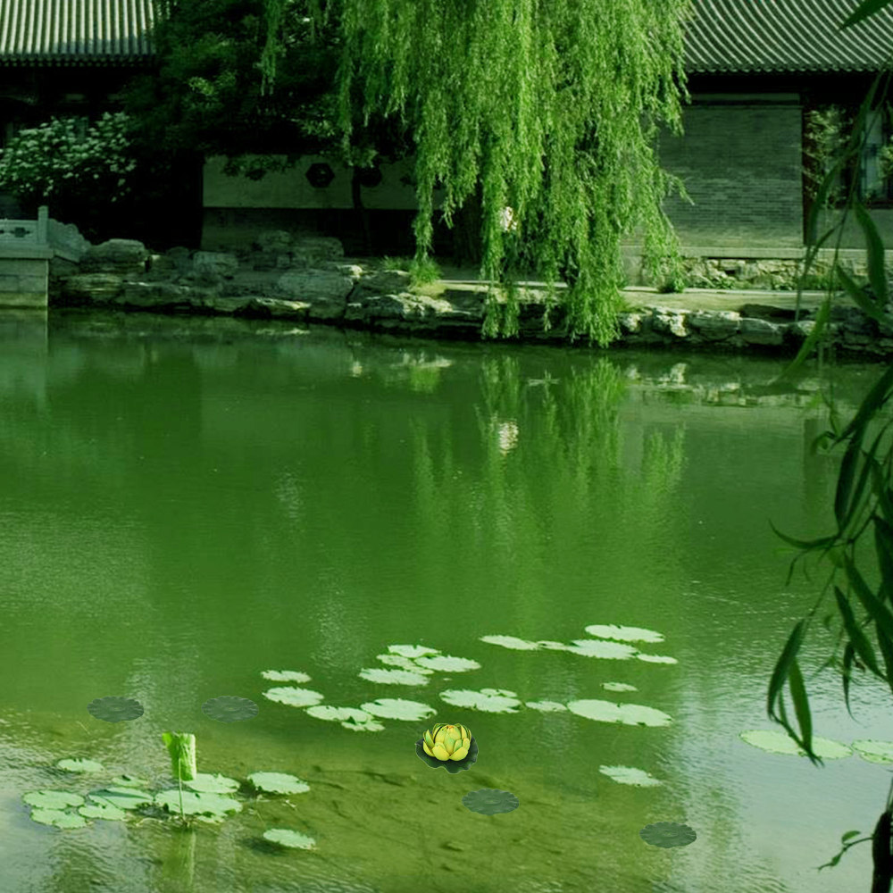 10PCS Artificial Pads Foam Leaves for Floating Ponds and Simulation