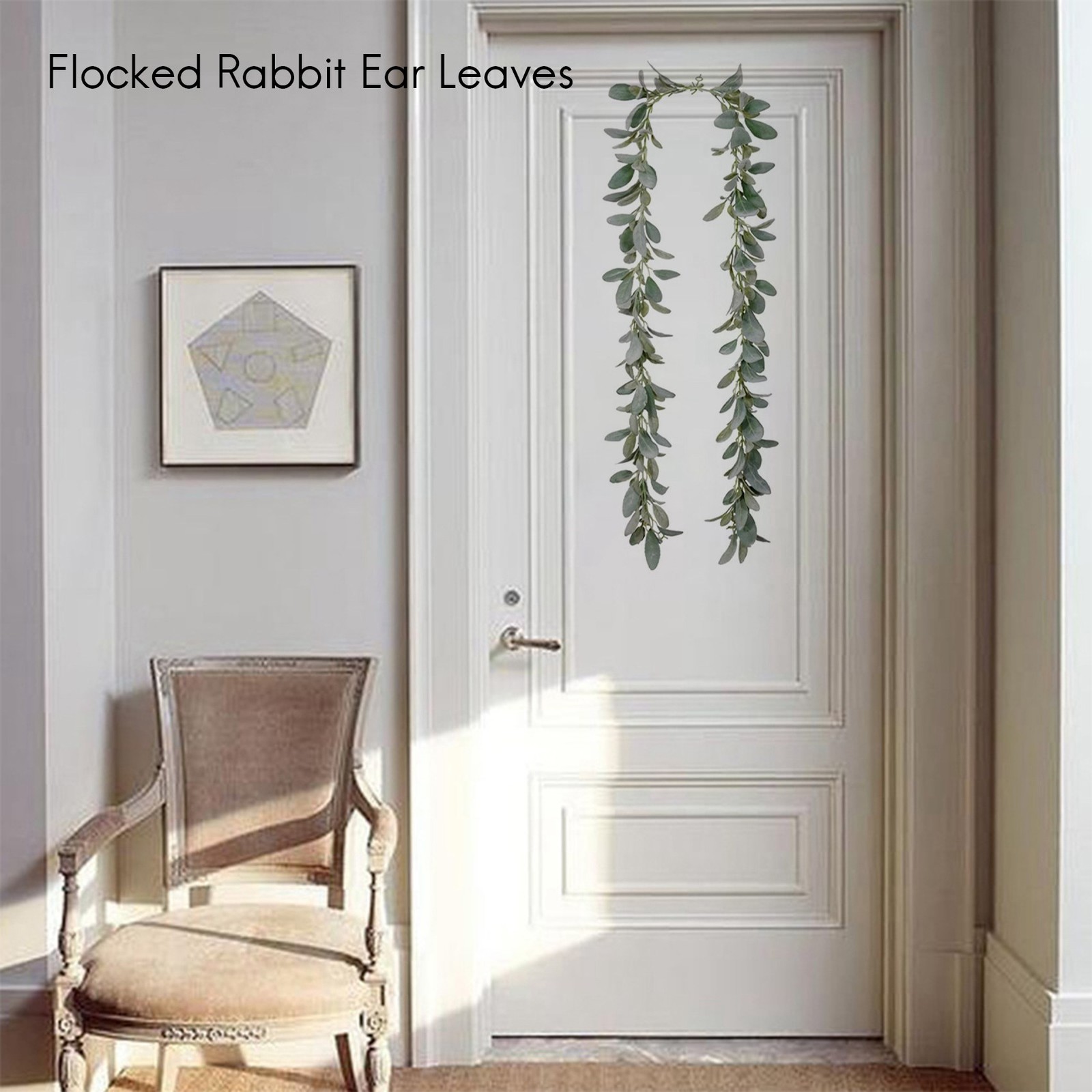 Artificial Flocked Lambs Ear Garland – 2Meter Soft Faux Vine Greenery and7290