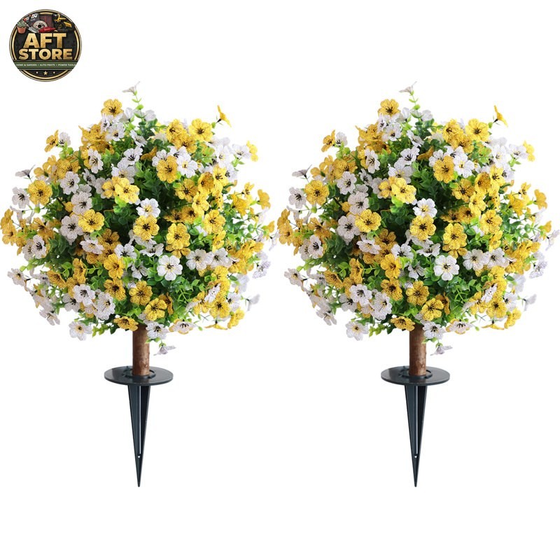 Primrue 23″ Artificial Flower Plant with Spike Set of 2