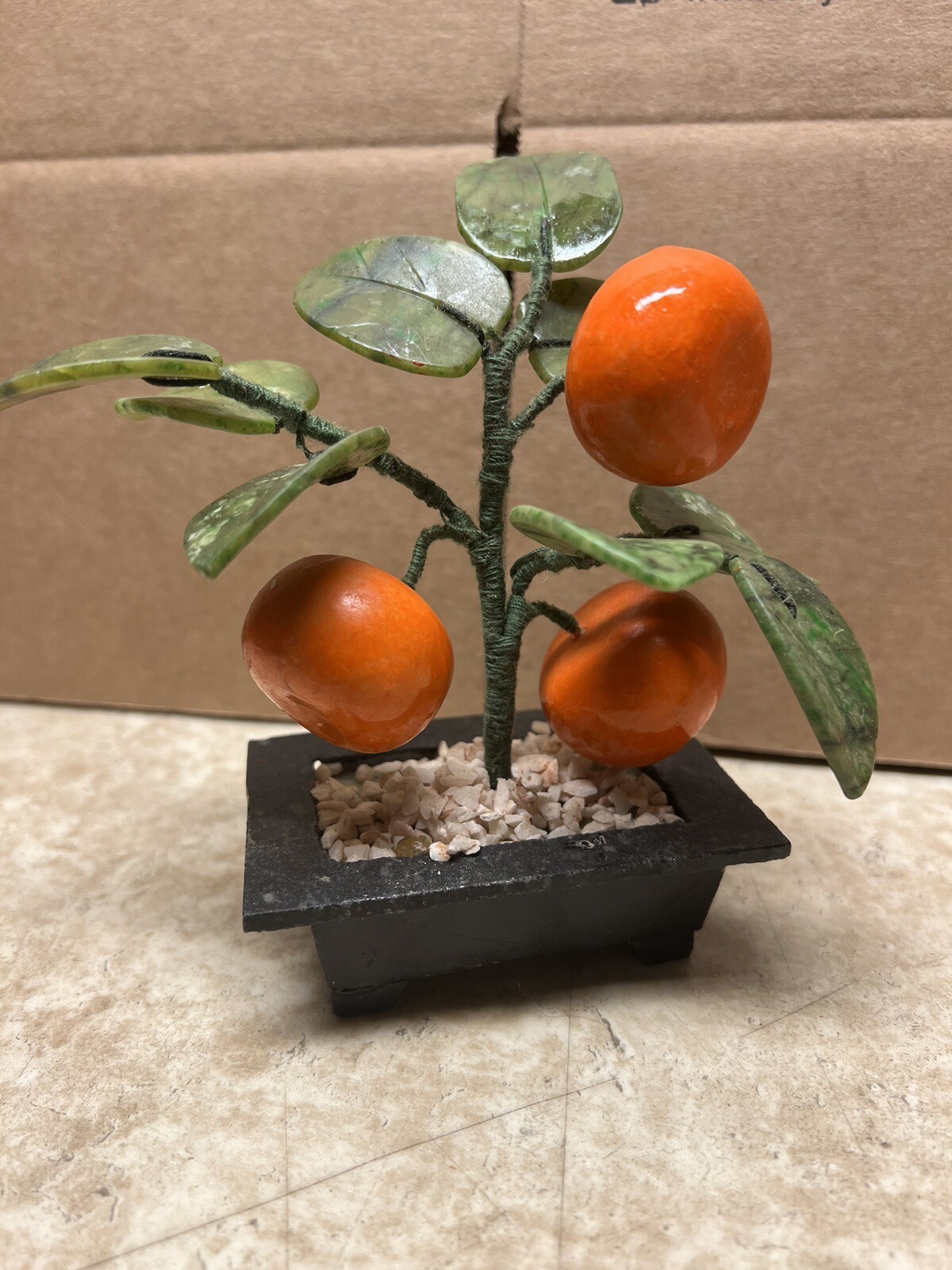 5” Chinese Traditions Orange Tree Bonsai Fruit Plants Decoration Sweet Petite
