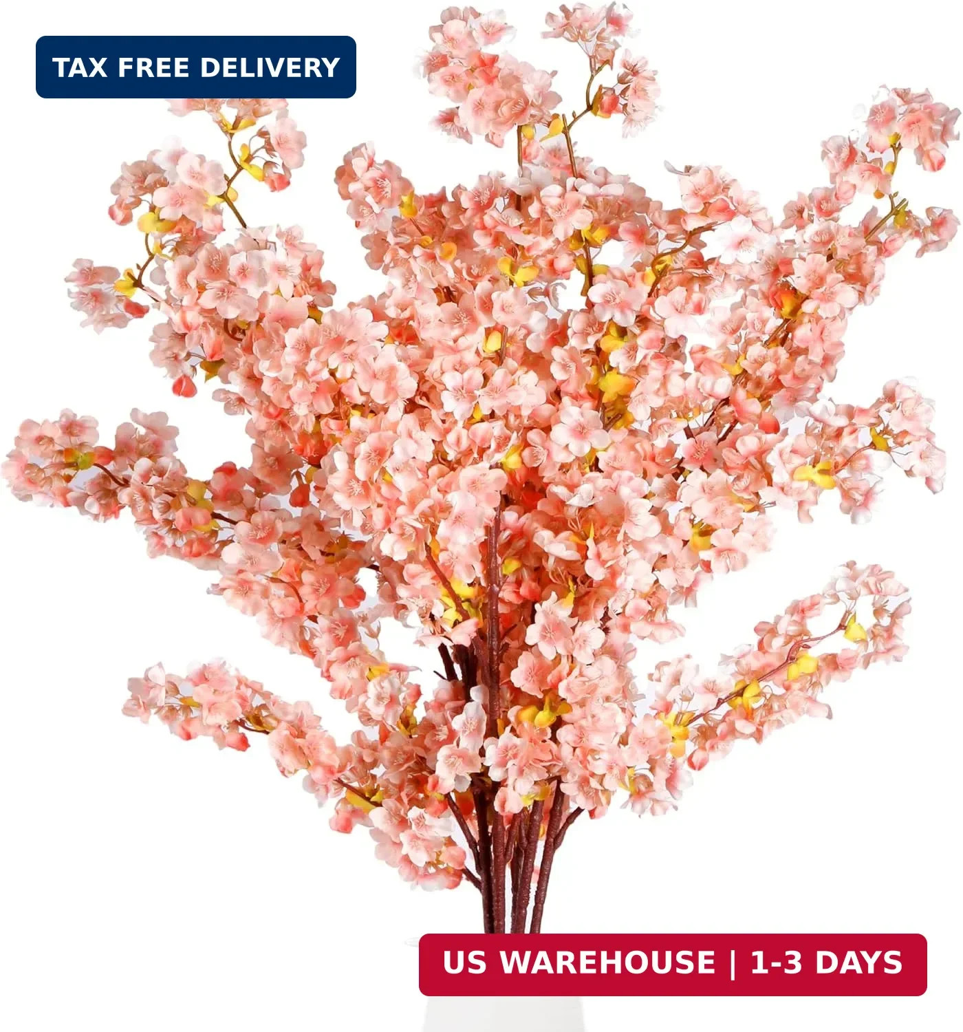 Sggvecsy Cherry Flower Branches Plum Blossom Artificial Flowers Branches 39 Inch