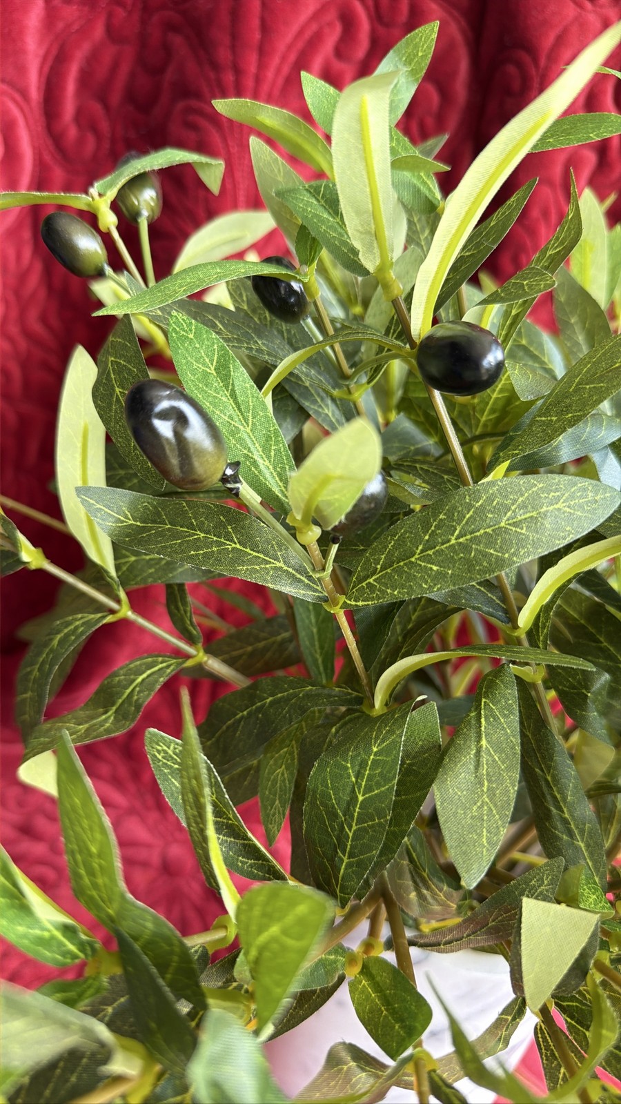 6 Pcs 18” Artificial Olive Branches for Vases Faux Olive Branches Silk Plant