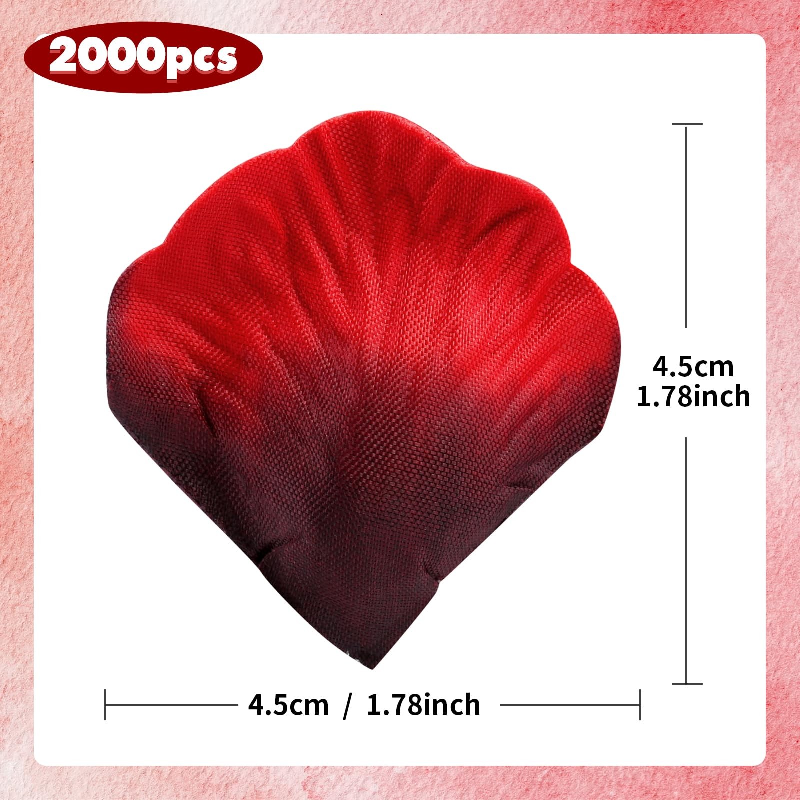 2000 PCS Dark Red Silk Rose Petals Artificial Flower Valentine Wedding Decor