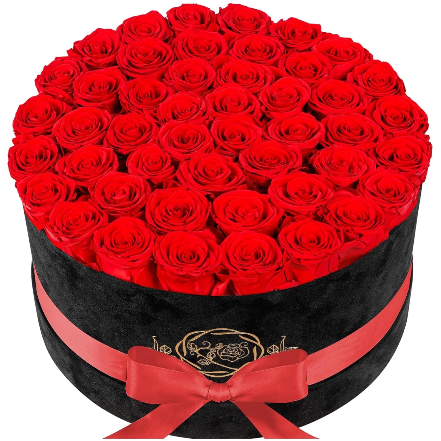 Exquisite 47 Roses in Elegant Suede Box – Anniversary Gift