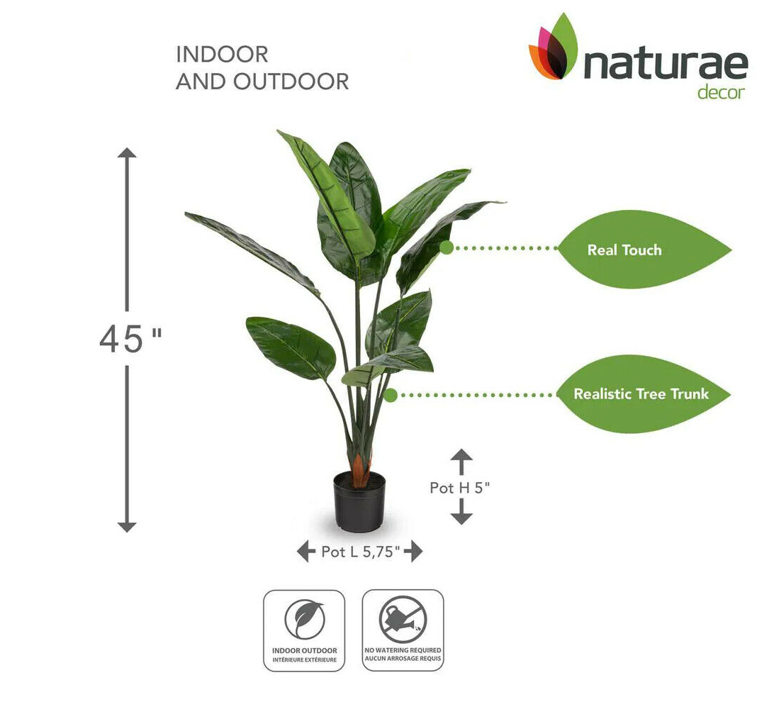 Natural Decor Bird of Paradise 45 in. Indoor/Outdoor Artificial Plant (28C)