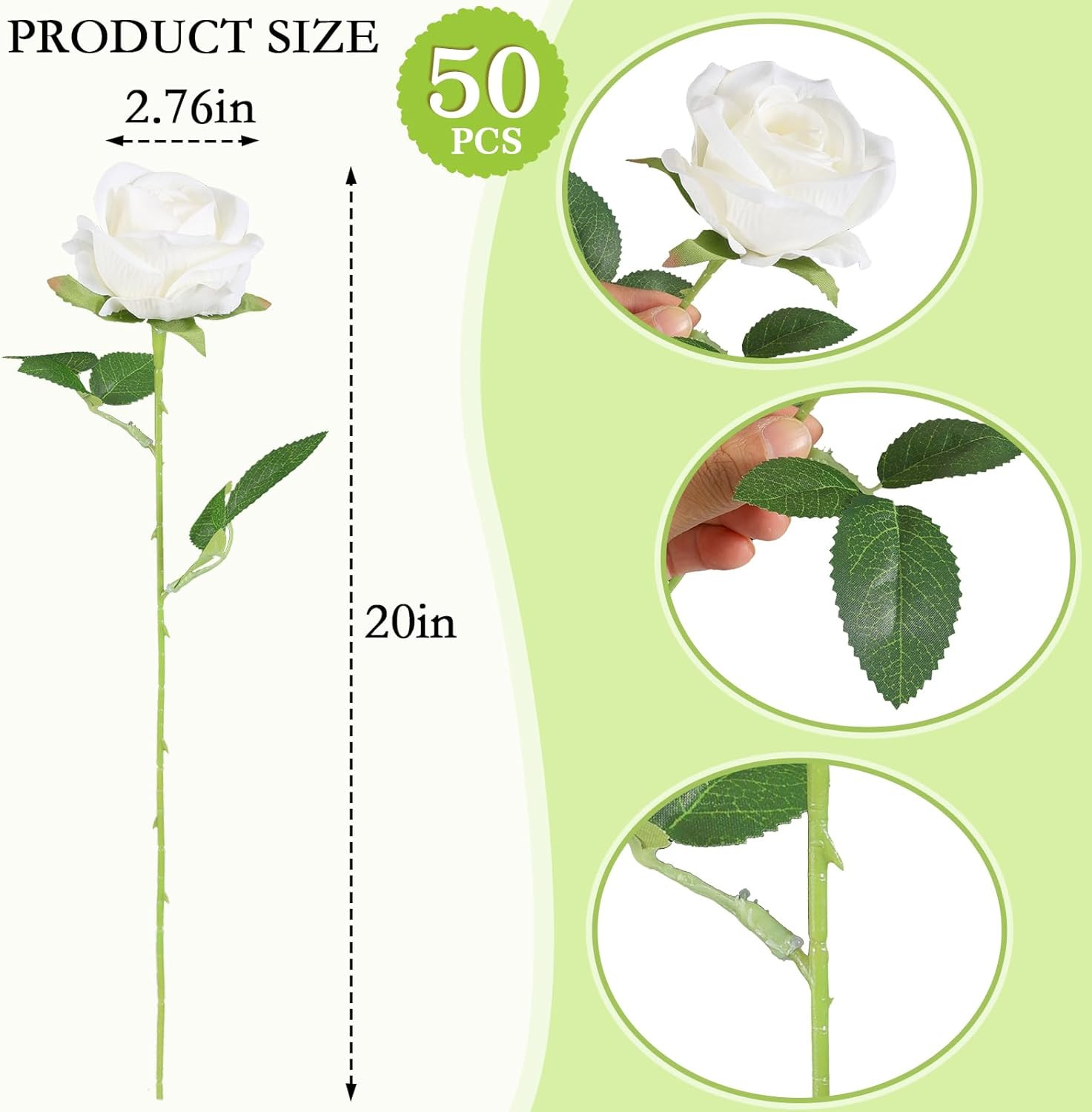 Artificial Roses in Bulk, Fake Velvet Silk Roses Realistic Rose for Wedding C…